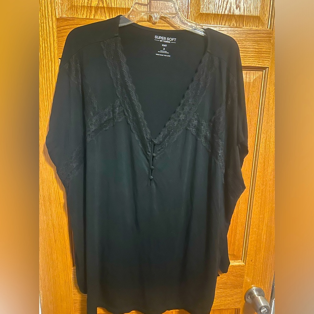 Torrid super soft knit black top
